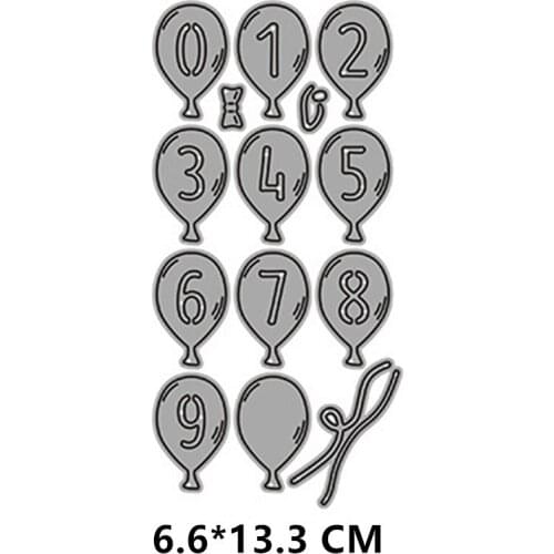2021 New Number Balloon Cutting Dies DIY Scrapbooking Embossing Paper Photo Frame Stamps Crafts Template Mould Stencils