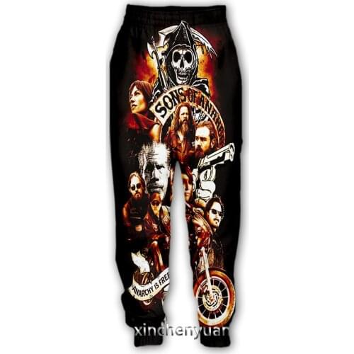 Xinchenyuan New Men/Women Sons Of Anarchy 3D Printed Casual Pants Fashion Streetwear Men Loose Sporting Long Trousers F44