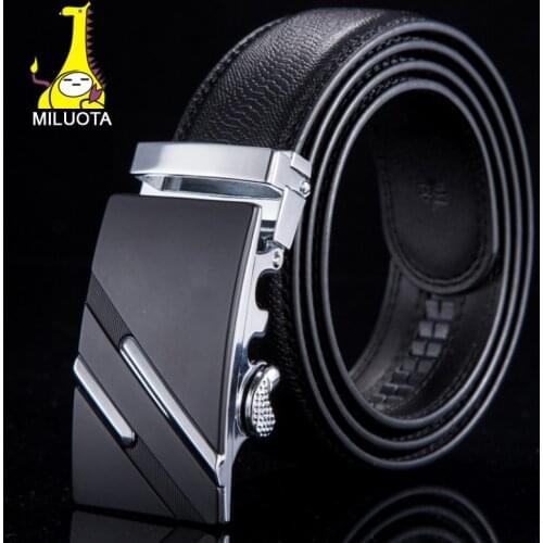 [MILUOTA] Fashion Designer Belts for Men Sliding Buckle Ratchet Men Belt Automatic Fashion ceinture homme WN003