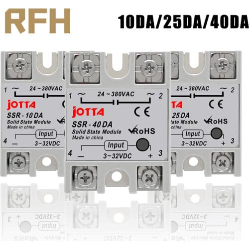 SSR -10DA/25DA/ 40DA DC Control AC SSR White Shell Single Phase Solid State Relay Without Plastic Cover