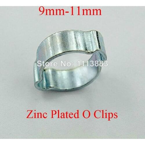Zinc Plated 2 Ear DOUBLE Hose O Clips Clamps Petrol Air Water Fuel Pipe Jubileel(9mm-11mm)