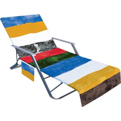 Microfiber Sun Lounger Towel Cover with Pockets Beach Chair Cover Beach chair towel with side pockets 210*75cm