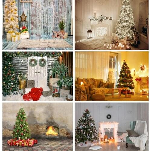 Christmas Theme Indoor Photography Background Christmas tree Fireplace Children Portrait Photo Backdrops 21712 YXSD-03