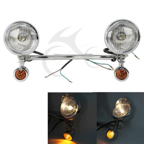 Driving Passing Turn Signals Spot Light Bar For Harley Customs Choppers Cruiser Honda VT 750 1100 VTX 1300 Shadow U 1800