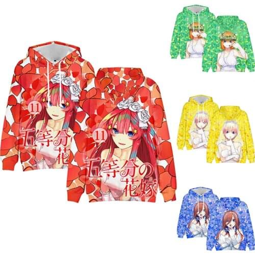 Popular 3D The Quintessential Quintuplets Hoodies Women Men Sweatshirts Autumn Hip Hop Hooded Casual Girls Comic Pullovers