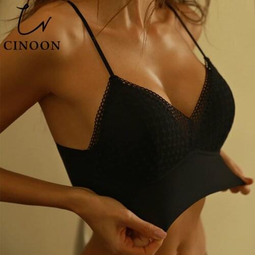 CINOON Top French Triangle Cup WomenS Underwear Bra Sexy Seamless Breathable Bras Push Up Sports Yoga Bralette Lingerie