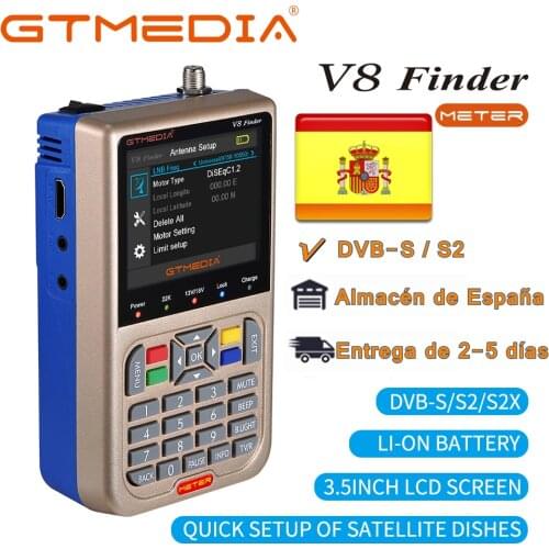 V8 Meter Digital Satellite Signal Finder Satellite Finder Field Meter HD 1080P DVB-S/S2/S2X,3.5 "LCD Built-in 3000mAh Battery