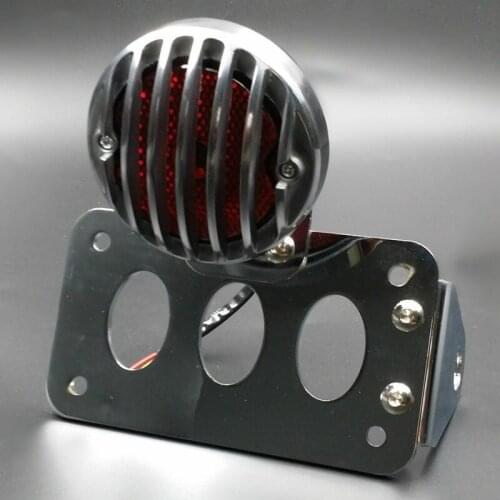Retro Vertical License Plate Side Axle Bracket Tail Light For Honda Yamaha Vstar