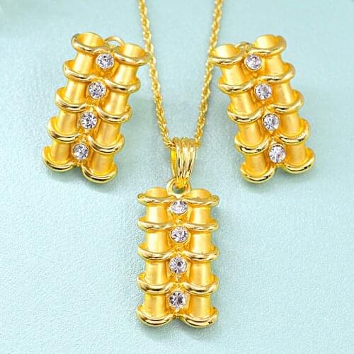 ZEA Dear Jewelry Hot Selling Jewelry Set For Women Earrings Necklace Pendant Jewelry Findings For Anniversary Square Jewelry