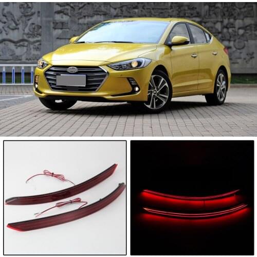 CAPQX 1 Pair For Hyundai Elantra 2016 2017 LED Tail Light Rear Bumper Light Reflector Brake Signal Warning Lamp Rear Fog Lamp