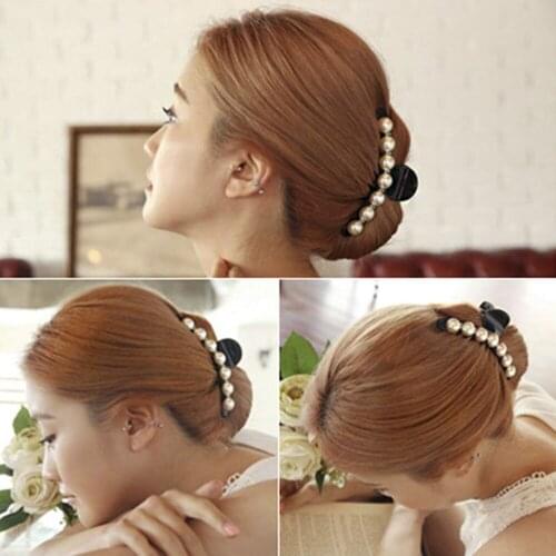 1pcs Black Big Rhinestone Hairpins For Women Pearl Hair Clips Crab Hair Claws For Girls Barrettes Headwear Hair Pins Accessories