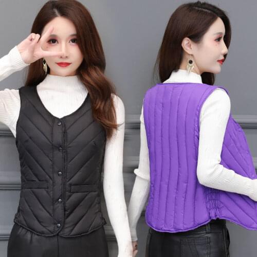 Woman Jacket Vest Coat Womens Clothing Autumn Winter down Cotton-Padded Womens Vest Chaleco Mujer