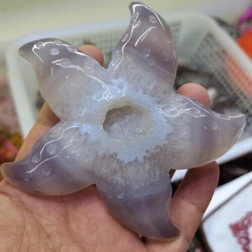 1pcs Natural DRUZY AGATE STARFISH 11cm*11cm