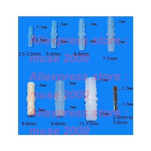 2.5 3.5 5 6 7 8 9 11 mm plastic tube joint connector soft silicone rubber Oxygen tube Pump pipe quick fitting garden gas