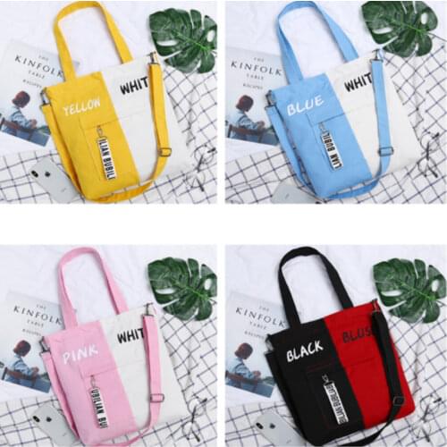 2020 New Brand Shopping Bag Casual Shoulder Bag Woman Vintage Cotton Canvas Bag Large Cloth Shopper Bags Beach Totes