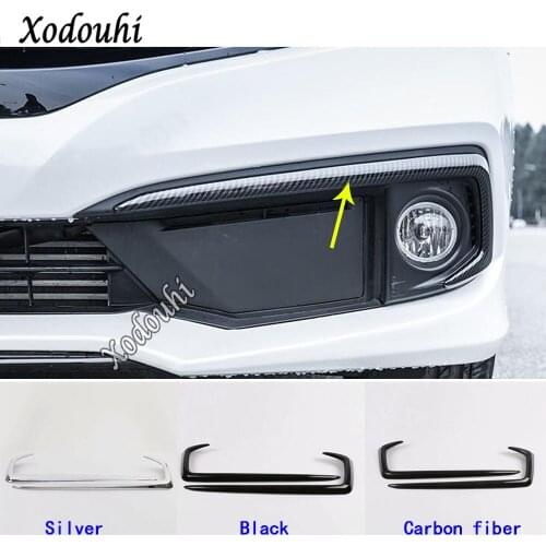 Car Styling Head Front Fog Eyebrow Trim Light Lamp Frame Sticker Cover Parts 2pcs For Honda Civic 10th Sedan 2019 2020 2021