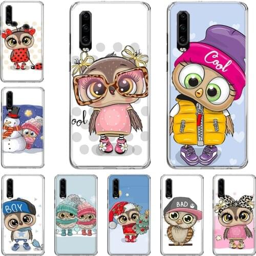 Baby Cute Owl Lover Cartoon Candy Phone Case For Huawei P10 P20 P30 P40 Mate 30 20 10 Lite Pro P Smart Z Plus 2019 2018 Cover Co