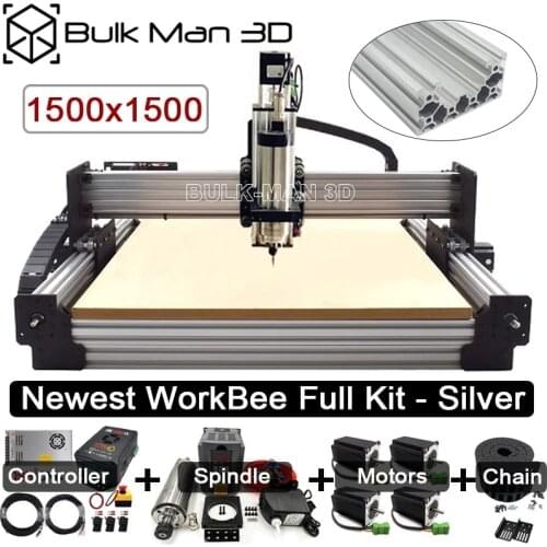 Newest 1515 WorkBee CNC Router Machine Full Kit V2.2 with Tingle Tension System 4 Axis CNC Engraving Complete Kit 1500x1500mm