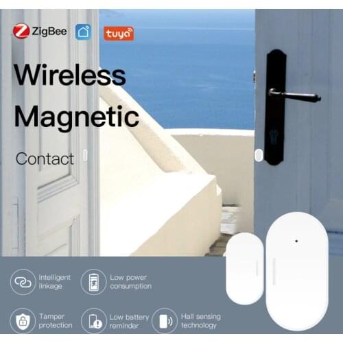 Tuya ZigBee Smart Window Door Gate Sensor Detector Smart Life Tuya App Smart Home Security Alarm System
