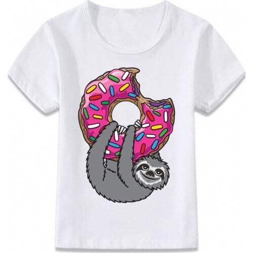 Kids Clothes T Shirt Donuts Loving Sloth T-shirt Boys and Girls Toddler Tee oal079