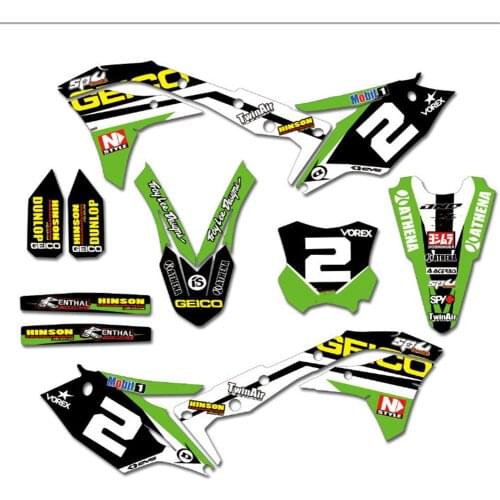 For Kawasaki 450 KXF 2018-2016 TEAM GRAPHICS BACKGROUNDS DECALS STICKERS Kits For Kawasaki KX450F KX450 KXF450 2016 2017 2018