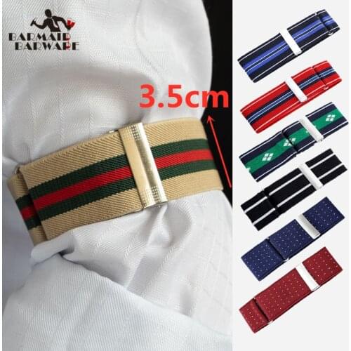 3.5cm Elasticated Unisex Armbands Sleeve Garter Adjustable Gift Shirt Sleeve Holders Cufflinks Business Wedding Groom Accessory