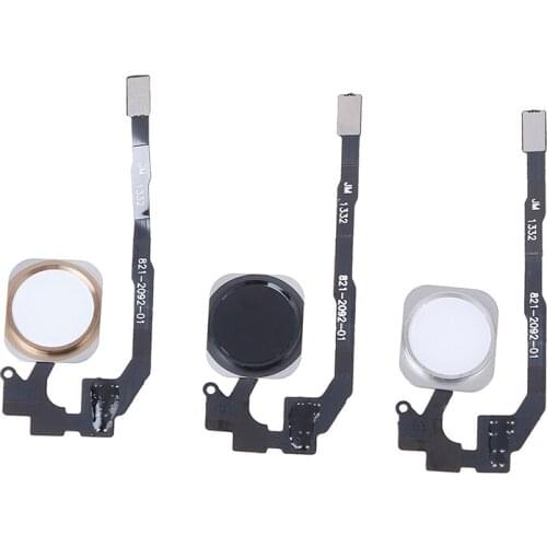 Home-Button Flex For iPhone 6 6s 5s Return Back Home Button With Flex Cable Rubber Sticker No Touch ID Fingerprint