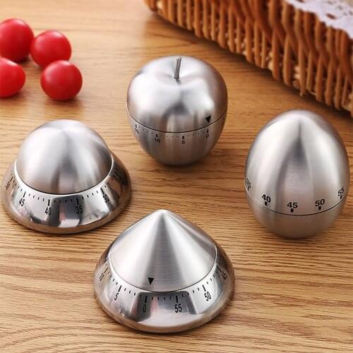 Kitchen timer stainless steel cooking eggs 60 minutes mechanical alarm clock baking cooking tools countdown time management