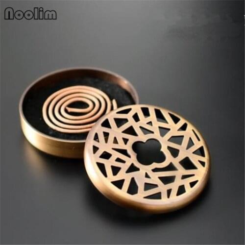 Copper Coil Incense Burner With Hollow Cover Home Decor Zen Buddhist Aromatherapy Censer Chinese Style Incense Holder