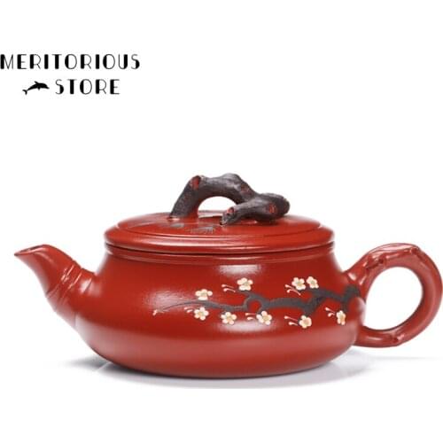 Muifa Authentic Yixing Purple Clay Teapot Zisha Handmade Tea Set Tea Drinking Huanglongshan Mud Dahongpao Songmei Flat Drum Pot