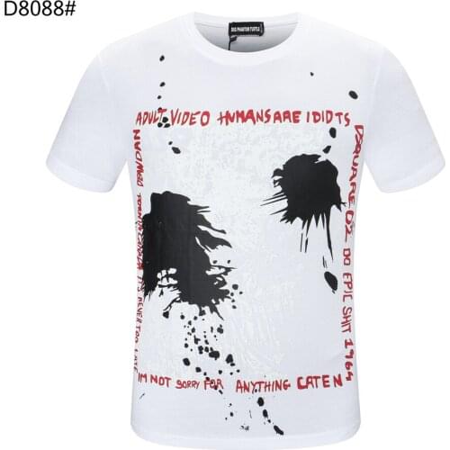 DSQ PHANTOM TURTLE Mens Short Sleeve Logo Series Graphic T-Shirt Men Fashion Print Cotton Tees Breathable Quality Tops D80881