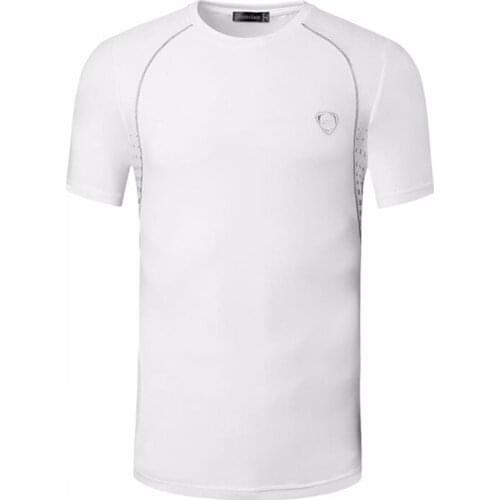 Jeansian Mens Sport Tee Shirt Tshirt T-shirts Tops Running Gym Fitness Workout Football Short Sleeve Dry Fit LSL225 White
