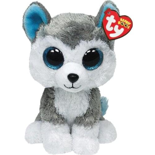 New 6" 15cm Ty Big Glitter Eyes Slush Husky Dog Plush Stuffed Animal Collectible Soft Doll Toy Boy and girl Christmas Gift