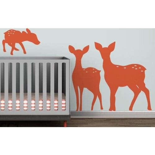 Deer Family Silhouette Wall Decal For Kids Nursery Baby Rooms Playroom Wall Art Poster Vinyl Home Decor Removable Wallpaper A243