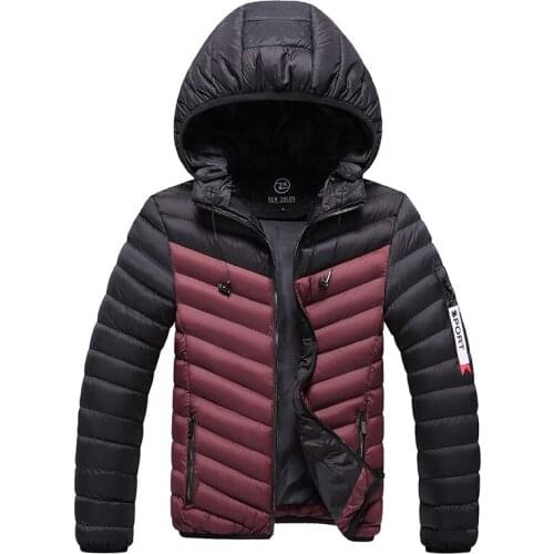 Top Quality New Fashion Brand Parka Men Winter Coat Male Slim Jacket Cotton Warm Thicken Hooded Overcoat Men Clothes Solid Color