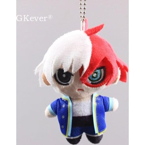 Anime My Hero Academia Mascot Plush Keychain Pendant Todoroki Shoto Mini Soft Dolls 4"10 cm