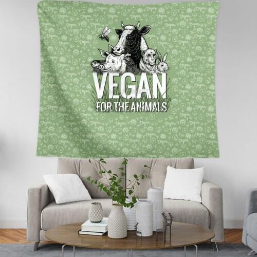 Cartoon vegan for animals 3D Printing Tapestrying Rectangular Home Decor Wall Hanging New style 3