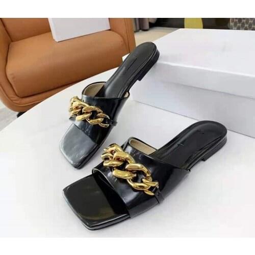 Womens Flat Slippers Multicolor New Luxury Intentional Summer Outdoor Sandals Womens Comfortable Sandals Metal Strip