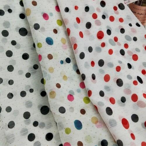 Bling Dot Print Chiffon Wrinkling Cloth Dress Glittery Dot Skirt Fabric DIY Sewing Material