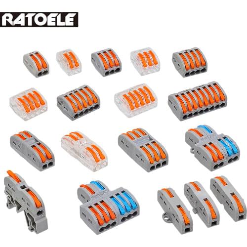 Wire Connector 212 213 214 215 218 SPL-2 3 Universal Terminal 0.08-2.5mm Push-in Electrical Terminals For Cable Connection