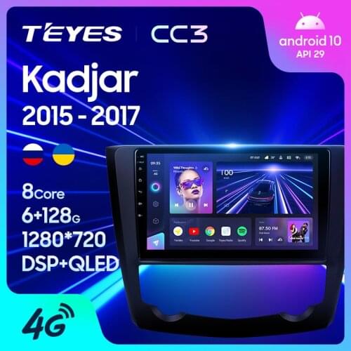 TEYES CC3 For Renault Kadjar 2015 2016 2017 Car Radio Multimedia Video Player Navigation stereo GPS Android 10 No 2din 2 din dvd