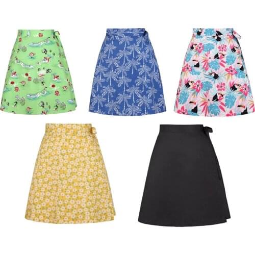 Plus Size Summer Sarong Beach Cover Up Skirt SS0015 Knee Length Green Quick Wrap Athletic Multitasks Tribal Short Wrap Skirt