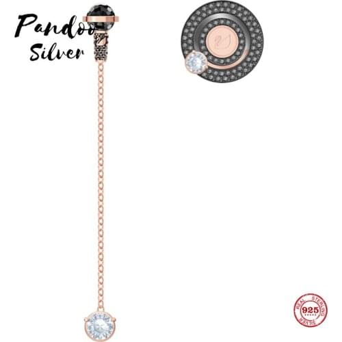 Fashion Charm Sterling Silver Original 1:1 Copy, Asymmetric Design Simple Round Wild Stud Earrings Women Luxury Jewelry Gifts