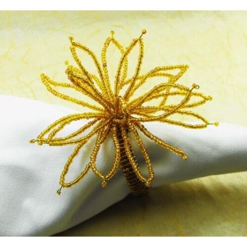 Gold flower napkin ring, wholesale napkin holder