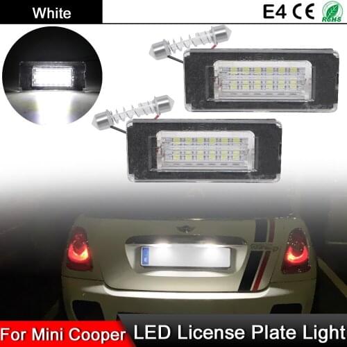 1 Pair For Mini Cooper R56 R57 R58 R59 High Brightness White LED License Plate Light Number Plate Lamp