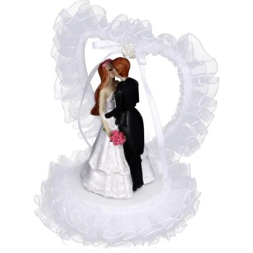1 Pc Cake Decor Dessert Table Adornment Wedding Layout Prop Bride Groom Craft (White Black)