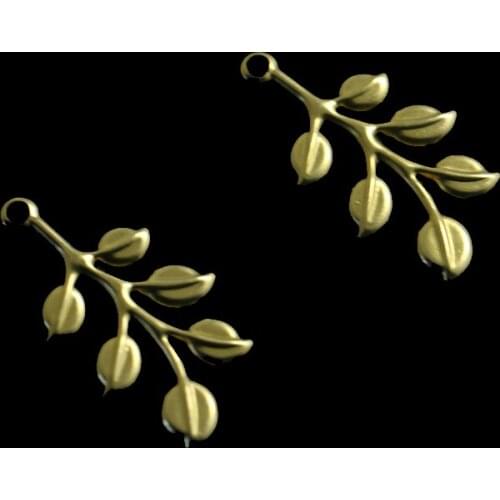 10 original brass earring pendants, single-hole leaf pendants for jewelry making Diy handmade necklace accessories