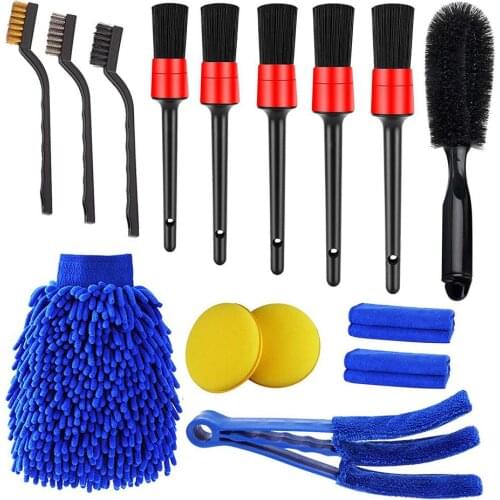 15pcs Car Cleaning Brush Set Car Wheel Brush Cleaning Kit Dashboard Accessories Air Outlet Cleaning Brush Beauty Brush