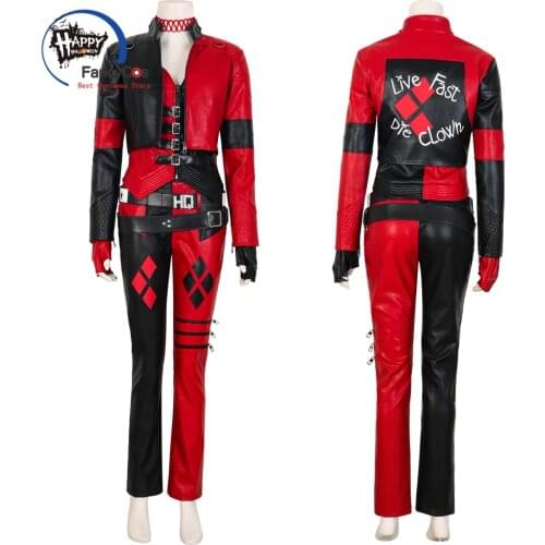 2021 Suicide Harley Cosplay Costumes Quinn Jacket Costume Harleen Cosplay Quinzel Joker Coat Girl Custom Made