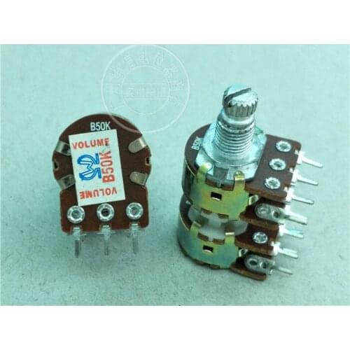 3pcs 148-type quadruple potentiometer B50K / handle length 12MM / knurled shaft / 12 feet